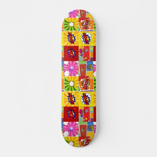 Superhero Comic Pop Hintergrund Skateboard (Vorne)