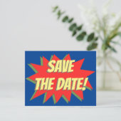 Superhero-Comic Save the Date Ankündigung (Stehend Vorderseite)