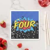 Superhero Comic Speech Bubble 4. Geburtstag Party Serviette (Beispiel)