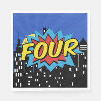 Superhero Comic Speech Bubble 4. Geburtstag Party