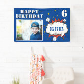 Superhero Comic Speech Bubble Boy Birthday Foto Banner (Insitu)