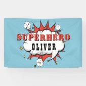 Superhero Comic Speech Bubble Boy Birthday Party Banner (Horizontal)