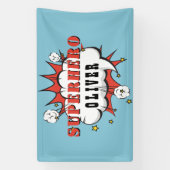 Superhero Comic Speech Bubble Boy Birthday Party Banner (Vertikal)