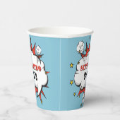 Superhero Comic Speech Bubble Boy Birthday Party Pappbecher (Rechts)