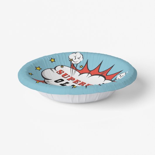 Superhero Comic Speech Bubble Boy Birthday Party Pappteller (Gewinkelt)