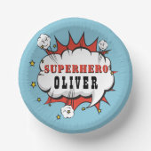 Superhero Comic Speech Bubble Boy Birthday Party Pappteller (Vorderseite)