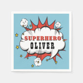 Superhero Comic Speech Bubble Boy Birthday Party Serviette (Vorderseite)