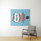 Superhero Comic Speech Bubble Boy Birthday Party Wandteppich (Beispiel (Horizontal))