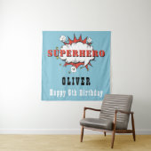 Superhero Comic Speech Bubble Boy Birthday Party Wandteppich (Beispiel)
