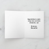 Superhero Comic Speech Bubble Boy Foto Birthday C Karte (Innenseite)