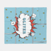 Superhero Comic Speech Bubble Boy Foto Fleecedecke (Vorderseite (Horizontal))