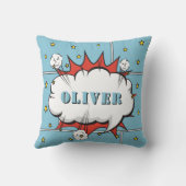 Superhero Comic Speech Bubble Boy Foto Throw Pil Kissen (Rückseite)