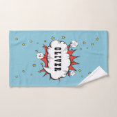 Superhero Comic Speech Bubble Boy Name Badhandtuch Set (Handtuch)