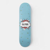 Superhero Comic Speech Bubble Boy Name Skateboard (Vorderseite)