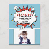 Superhero Comic Speech Bubble Danke Foto Postkarte (Vorderseite)