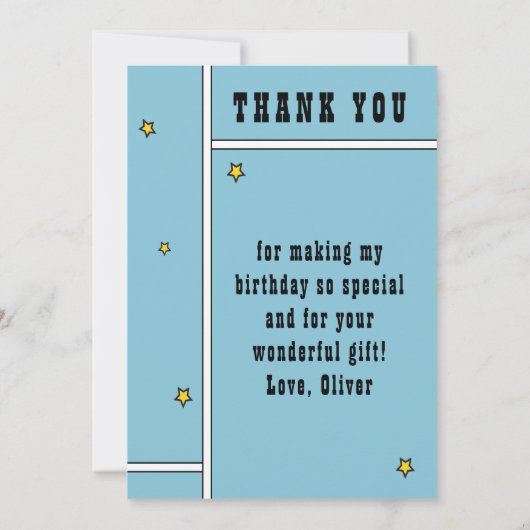 Superhero Comic Speech Bubble Geburtstag Dankeskarte (Rückseite)