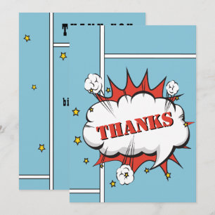 Superhero Comic Speech Bubble Geburtstag Dankeskarte
