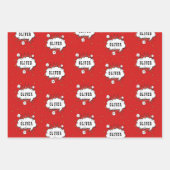 Superhero Comic Speech Bubble Red Boy Name Geschenkpapier Set (Vorderseite 3)