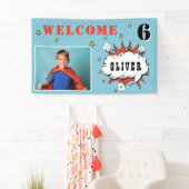 Superhero Comic Speech Cloud Boy Birthday Foto Banner (Insitu)
