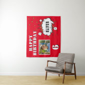 Superhero Comic Speech Cloud Boy Birthday Foto Wandteppich (Beispiel)
