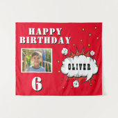 Superhero Comic Speech Cloud Boy Birthday Foto Wandteppich (Vorderseite (Horizontal))