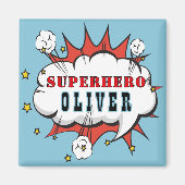 Superhero Comic Speech Cloud Boy Birthday Party Magnet (Vorne)