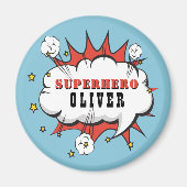 Superhero Comic Speech Cloud Boy Birthday Party Magnet (Vorne)