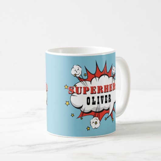 Superhero Comic Speech Cloud Boy Kaffeetasse (VorderseiteRechts)