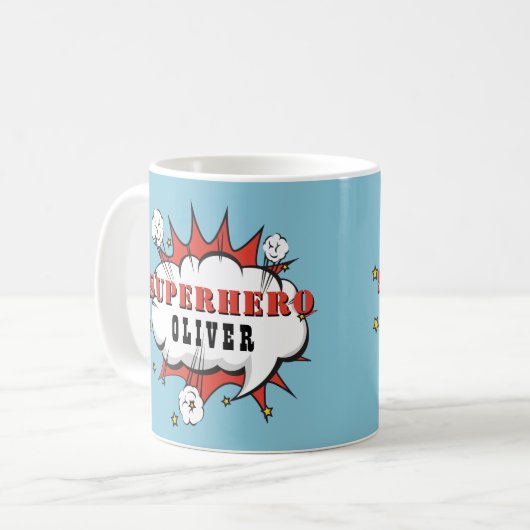 Superhero Comic Speech Cloud Boy Kaffeetasse (Vorderseite Links)