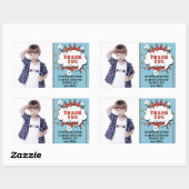 Superhero Comic Speech Cloud Foto Geburtstag Rechteckiger Aufkleber (Blatt)