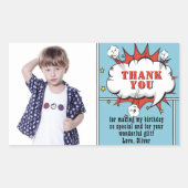 Superhero Comic Speech Cloud Foto Geburtstag Rechteckiger Aufkleber (Vorderseite)