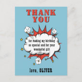 Superhero Comic Speech Cloud Geburtstag Vielen Dan Postkarte (Vorderseite)