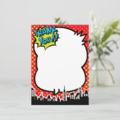 Superhero Comic Strip Danke Notizen (Stehend Vorderseite)