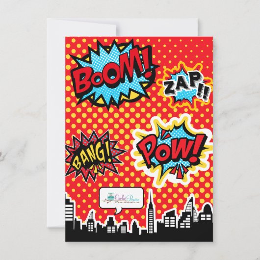 Superhero Comic Strip Danke Notizen (Rückseite)