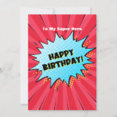 Superhero Comic zum Geburtstag Einladung (Vorderseite)