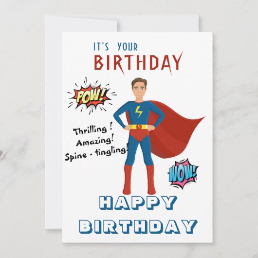 Superhero Custom Foto Geburtstag Einladung (Vorderseite)