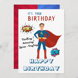 Superhero Custom Foto Geburtstag Einladung