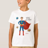 Superhero Custom Foto Geburtstagskinder T-Shirt (Vorderseite)