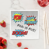 Superhero Custom Napkins - Word Art zum Geburtstag Serviette (Beispiel)