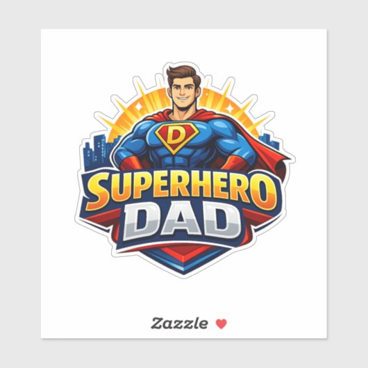 Superhero Dad Sticker (Blatt)