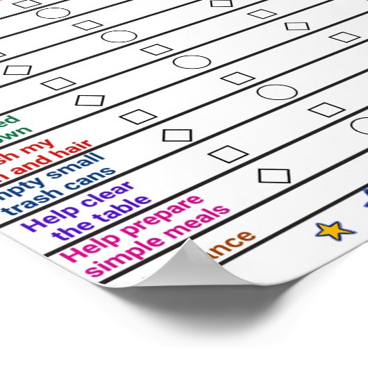 Superhero Daily Chore Chart für Kinder Poster (Ecke)