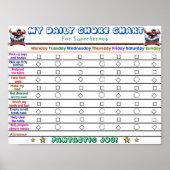 Superhero Daily Chore Chart für Kinder Poster (Vorne)