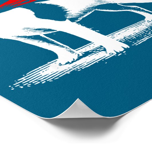 Superhero Dog Cape Illustration Funny Loyal Pet He Poster (Ecke)