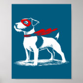 Superhero Dog Cape Illustration Funny Loyal Pet He Poster (Vorne)