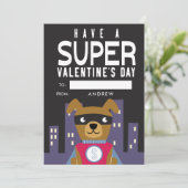 Superhero Dog Klassenzimmer Valentine Feiertagskarte (Stehend Vorderseite)