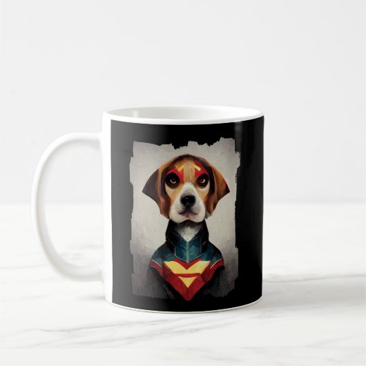 Superhero Dog Portrait | BEAGLE Kaffeetasse (Links)