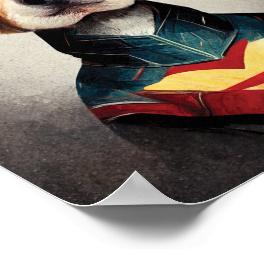 Superhero Dog Portrait | BEAGLE Poster (Ecke)