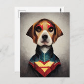 Superhero Dog Portrait | BEAGLE Postkarte (Vorne/Hinten)