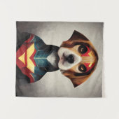 Superhero Dog Portrait | BEAGLE Wandteppich (Vorderseite (Horizontal))