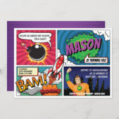 Superhero Einladung (Vorne/Hinten)